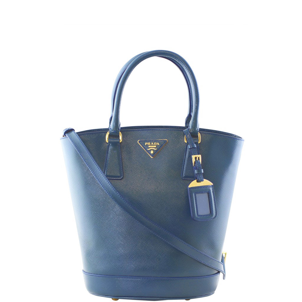 Prada Saffiano Vernice Secchiello Bucket Bag