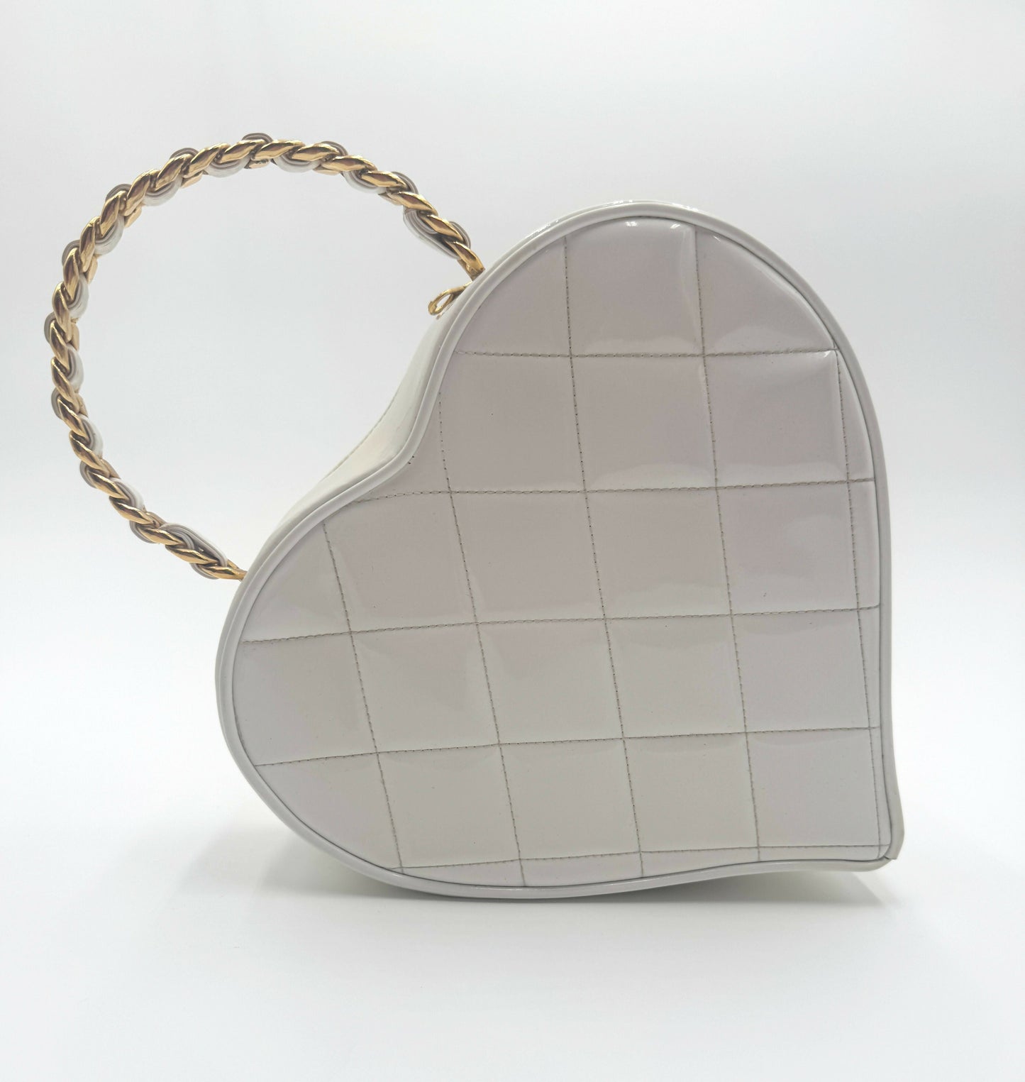 Chanel 1995  Barbie Heart White Vanity Bag