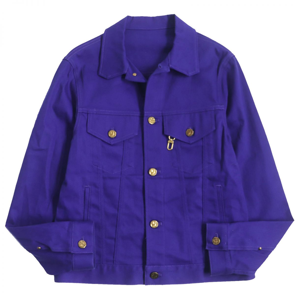 LOUIS VUITTON Denim Jacket Outer: 98% cotton, Outer: 2% polyurethane, Lining: 100% cotton, Part: leather blue mens 44