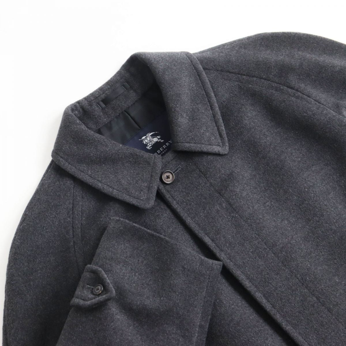 BURBERRY Stainless collar coat Outer: 40% wool, Outer: 30% cashmere, Outer: 30% angora, Lining: 100% polyester gray mens