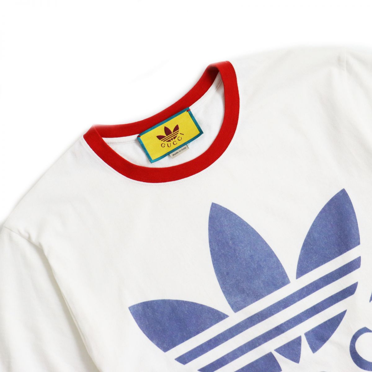 GUCCI Short sleeve T-shirt Main: 100% cotton, part: 96% cotton, part: 4% polyurethane white Gucci x Adidas collaboration mens XS