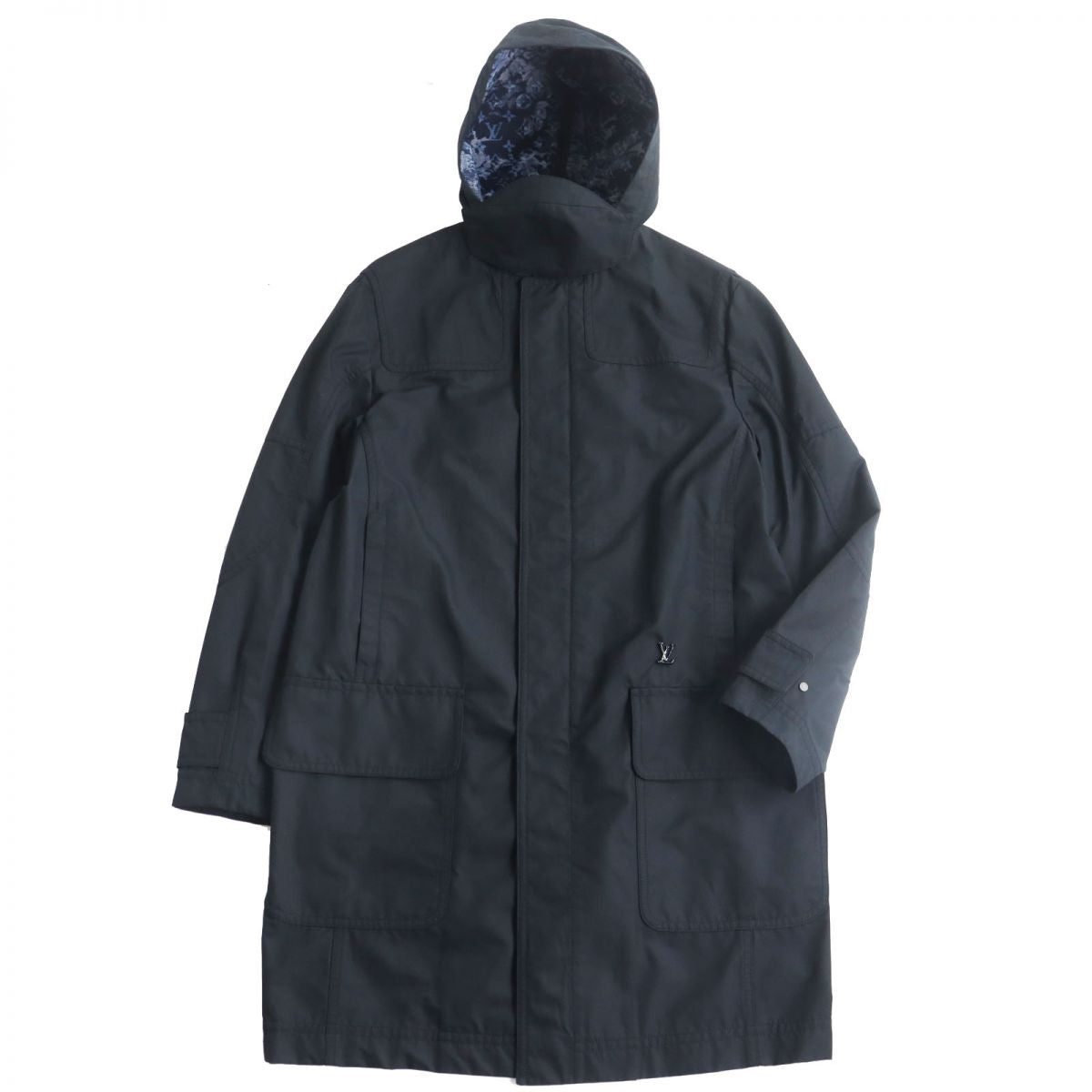 LOUIS VUITTON Hoodie Main: 46% cotton, Main: 30% polyester, Main: 24% nylon, Lining: 100% cotton black mens 48