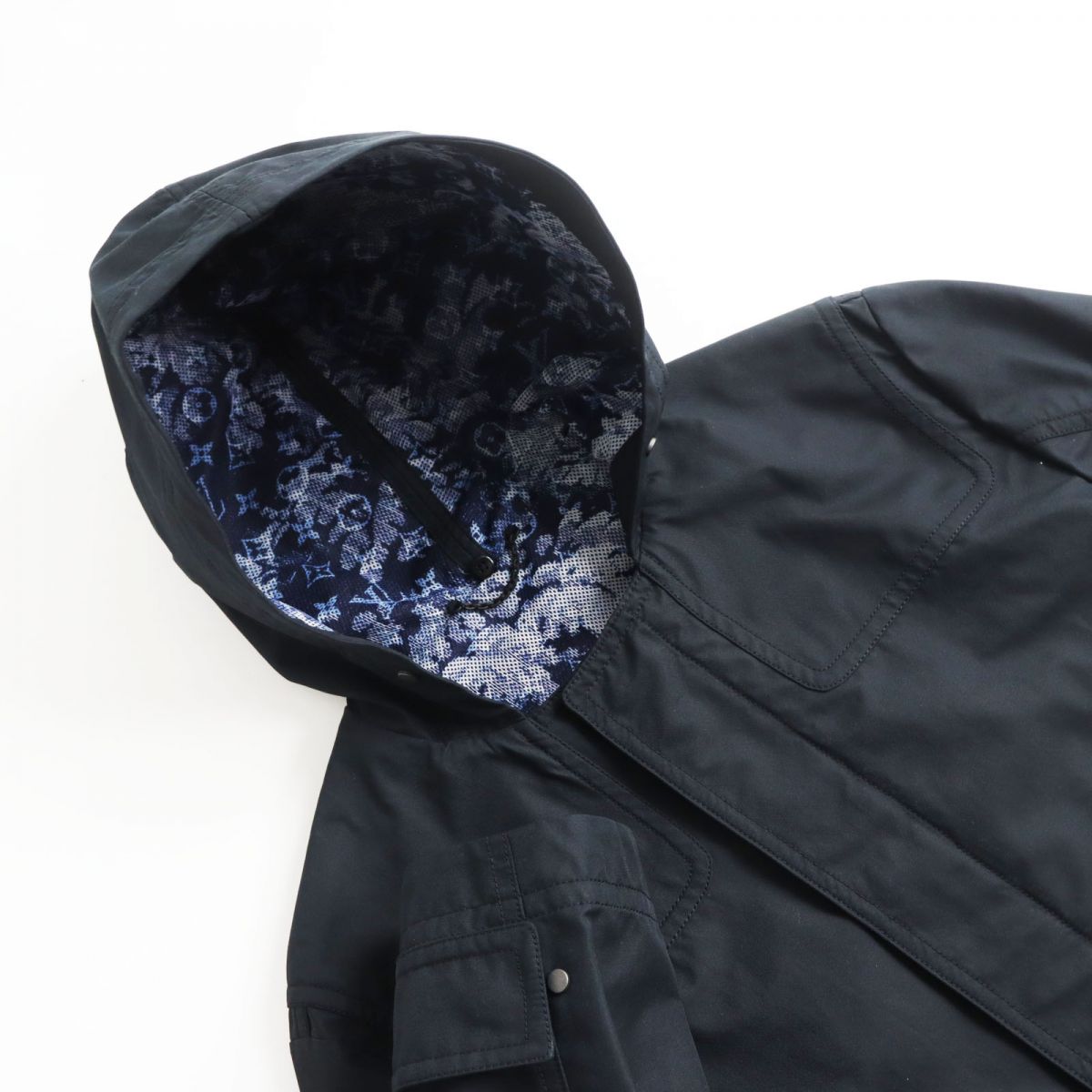 LOUIS VUITTON Hoodie Main: 46% cotton, Main: 30% polyester, Main: 24% nylon, Lining: 100% cotton black mens 48