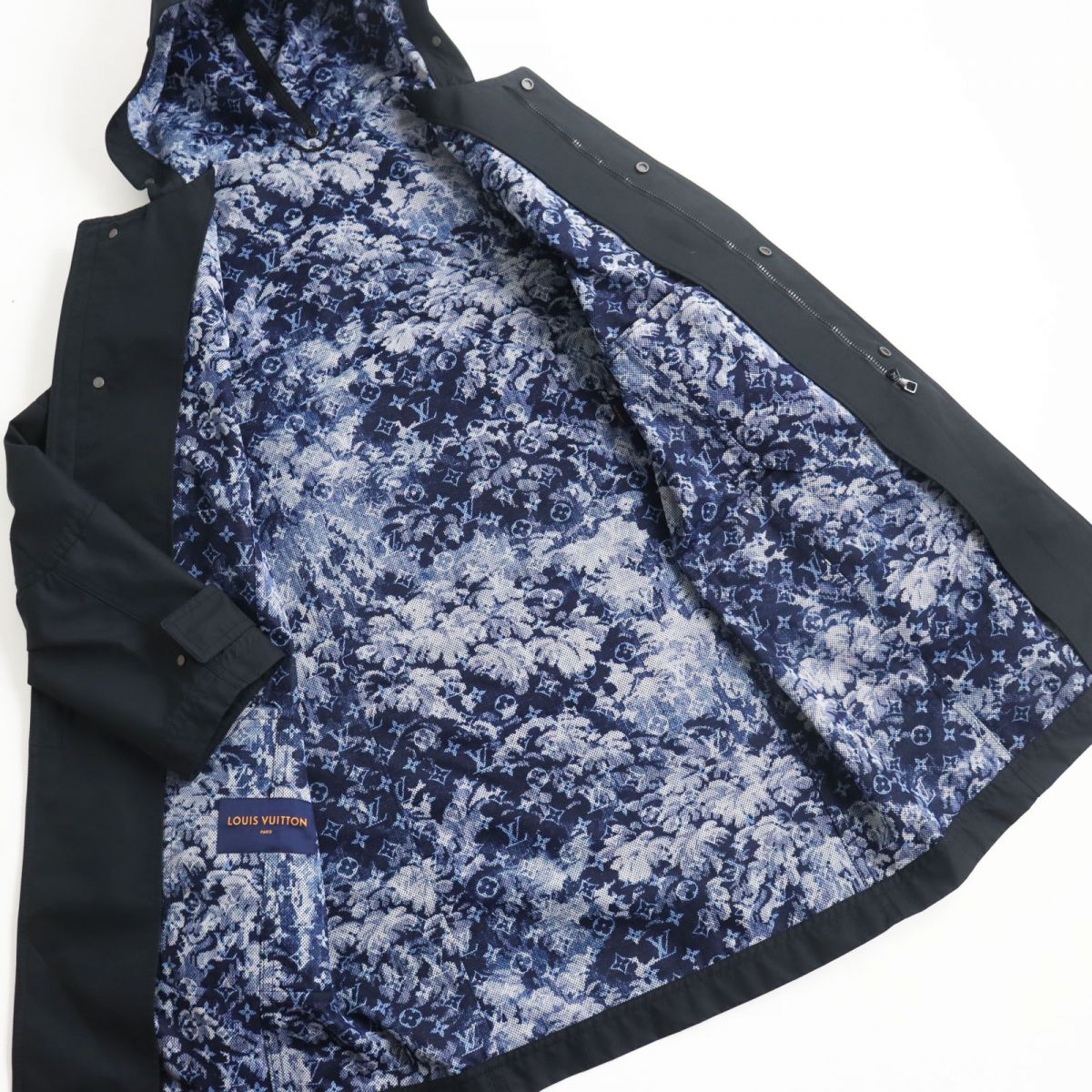 LOUIS VUITTON Hoodie Main: 46% cotton, Main: 30% polyester, Main: 24% nylon, Lining: 100% cotton black mens 48