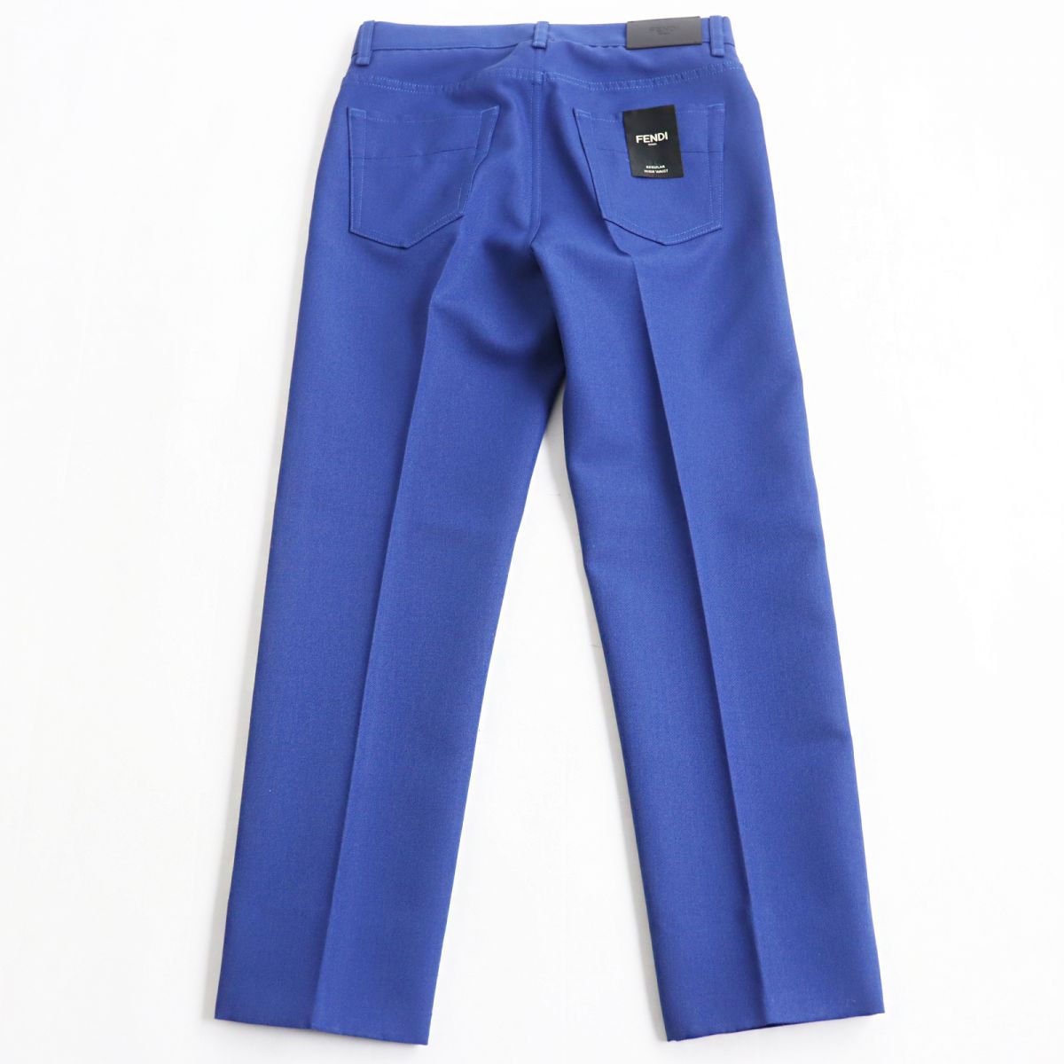 FENDI Pants Outer material: 97% virgin wool, Outer material: 3% polyester, Part: Cowhide blue mens