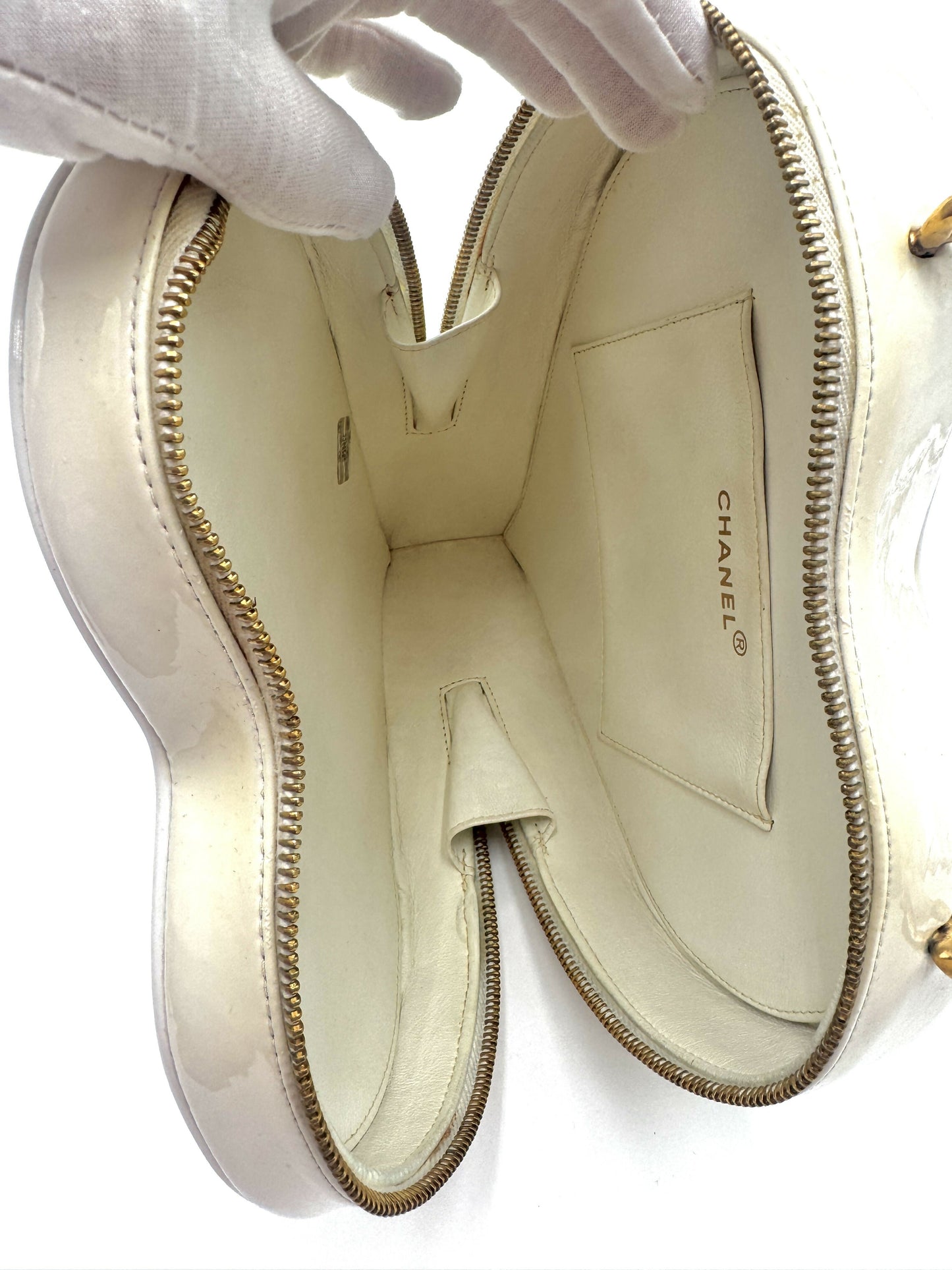 Chanel 1995  Barbie Heart White Vanity Bag