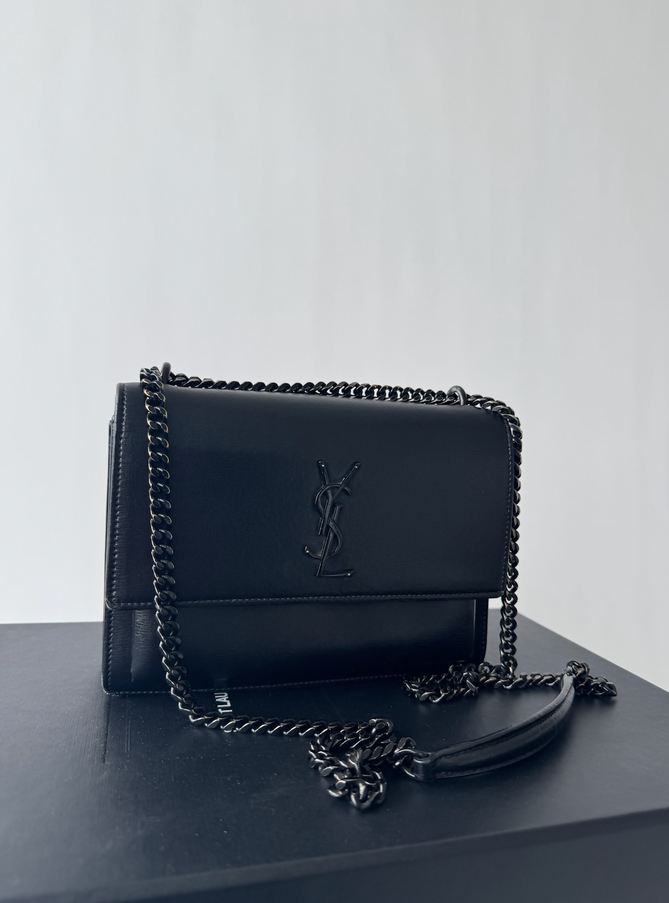 Saint Laurent Sunset leather crossbody bag - full set