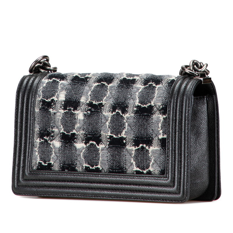 Chanel Boy Chanel 25 Wool Caviar Skin Chain Shoulder Bag