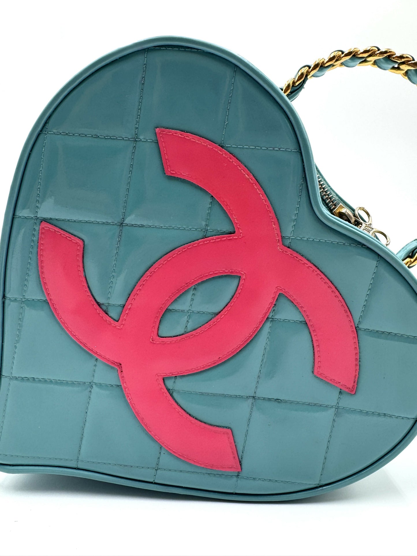 Chanel 1995  Barbie Blue & Pink Heart Vanity Bag