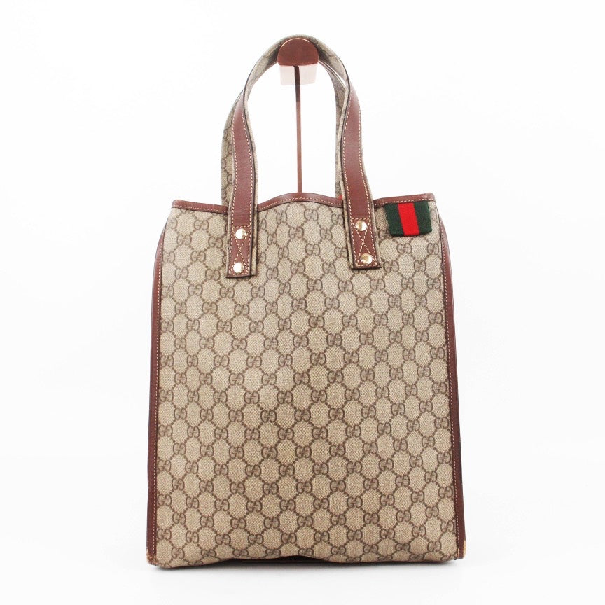 Gucci Monogram Leather Canvas Tote