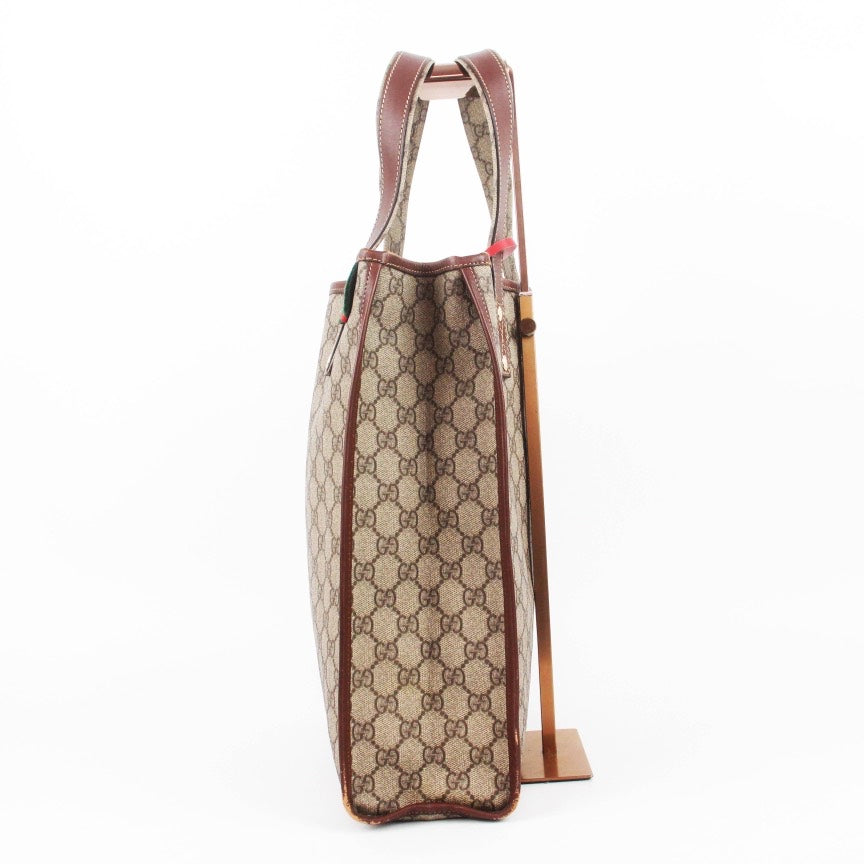 Gucci Monogram Leather Canvas Tote