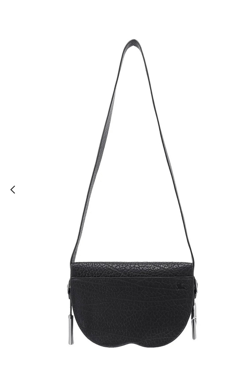 Luxury Burberry LL SM Chess Satchel Bag Black Leather Satchel