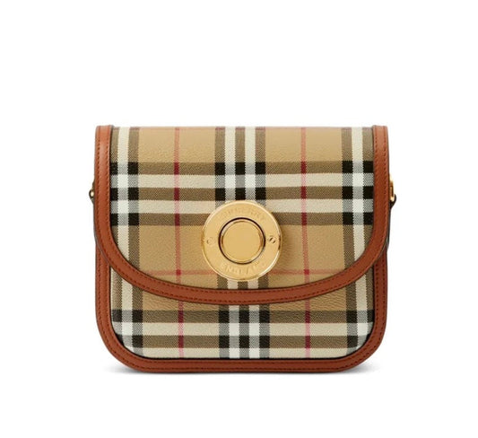 Luxury Burberry small Elizabeth check-pattern crossbody bag