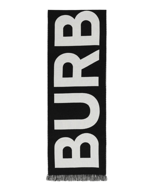 Luxury Burberry Logo Wool Scarf Womens 8054214