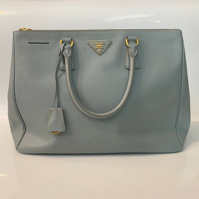 Prada Saffiano Cuir Medium Grey Tote Bag