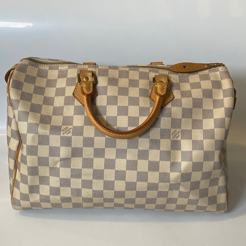 Louis Vuitton Damier Azur White Satchel Bag