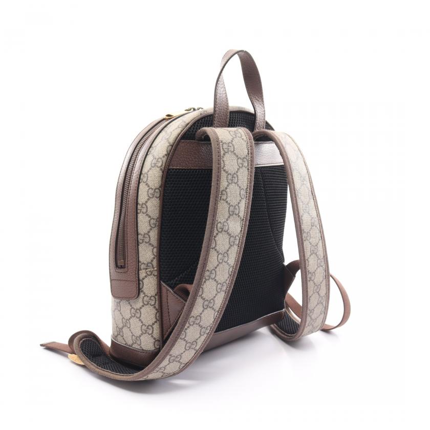 Gucci Ophidia GG Supreme Backpack Rucksack PVC Leather Beige Multicolor 881540