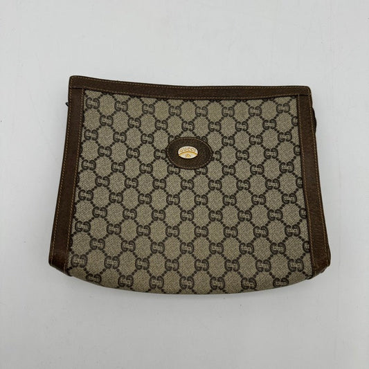 Gucci Monogram Leather Canvas Shoulder Bag