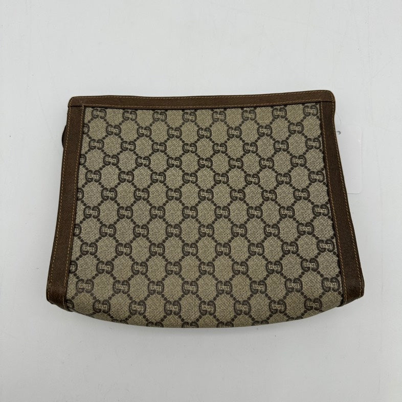 Gucci Monogram Leather Canvas Shoulder Bag