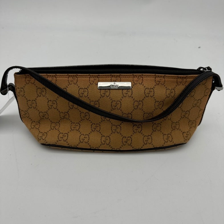 Gucci Monogram Leather Canvas Shoulder Bag