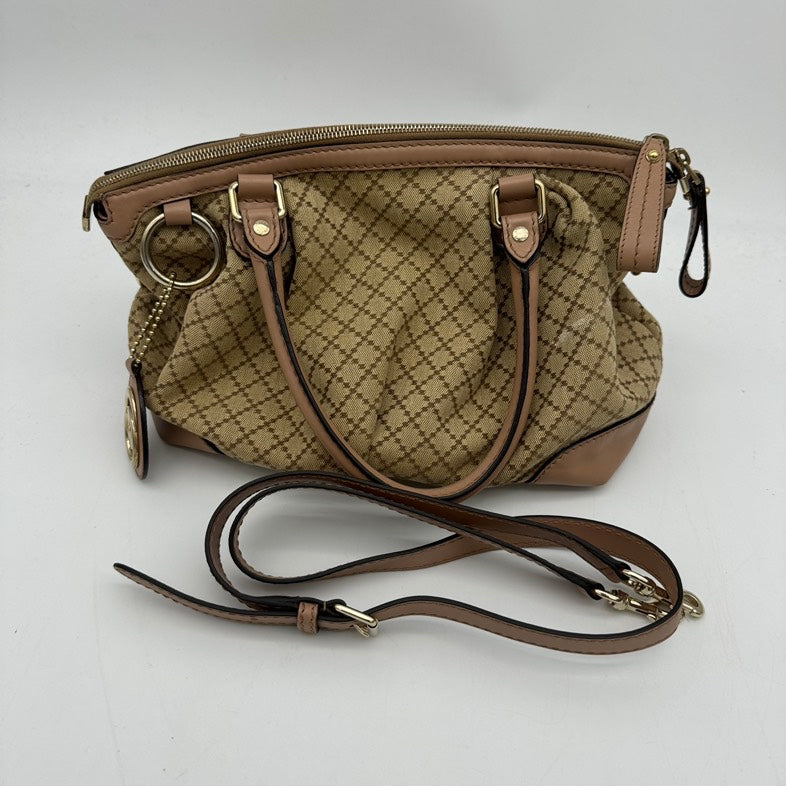 Gucci Leather Canvas Shoulder Bag