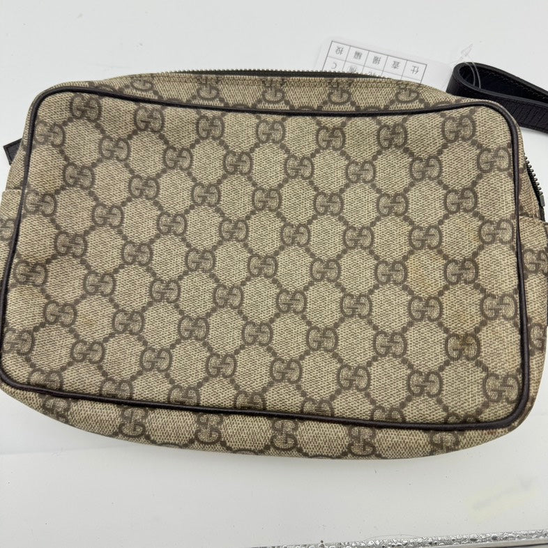 Gucci Monogram Leather Canvas Shoulder Bag