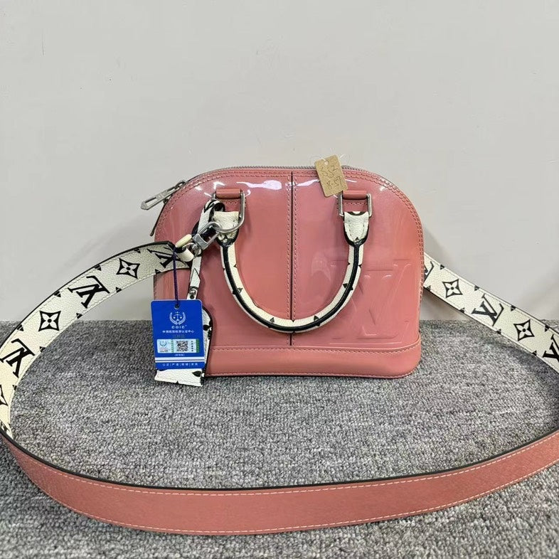 Louis Vuitton Alma Pink Patent Leather Crossbody Bag Mini