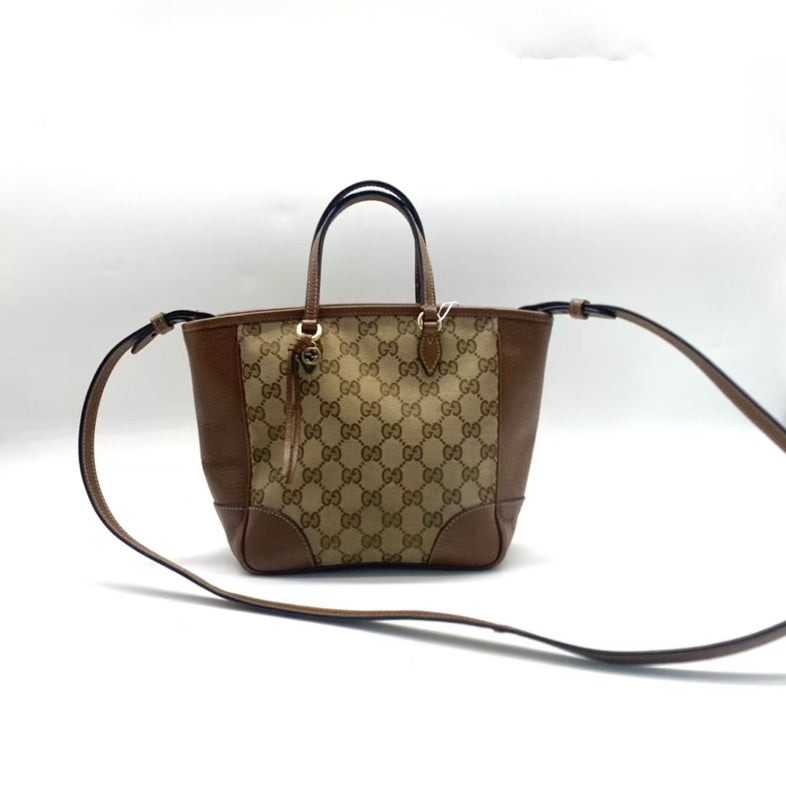 Gucci Monogram Leather Canvas Shoulder Bag