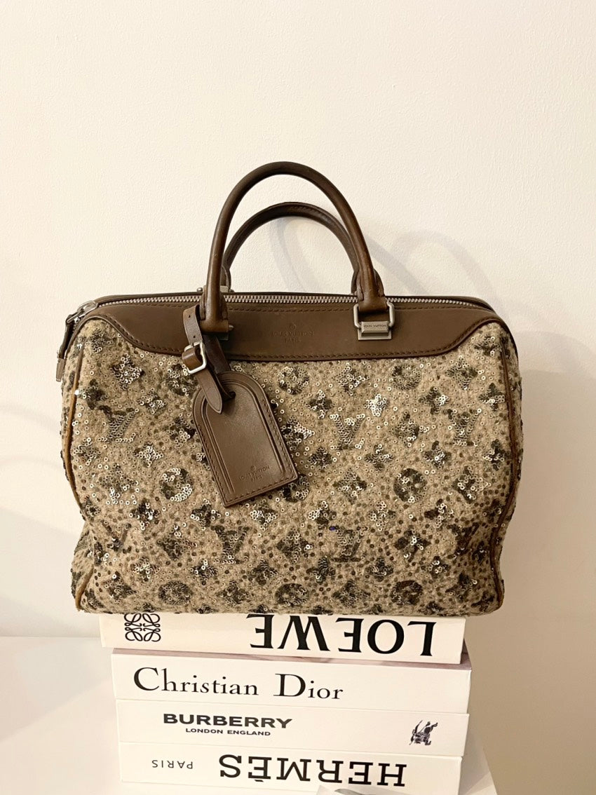 Louis Vuitton Limited Brown Multi-color Sequin Handle Bag