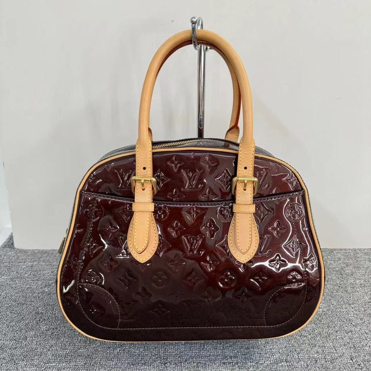 Louis Vuitton Amarante Patent Leather Alma PM Bag