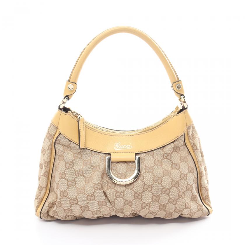 Gucci Lou Monogram Leather Canvas Shoulder Bag