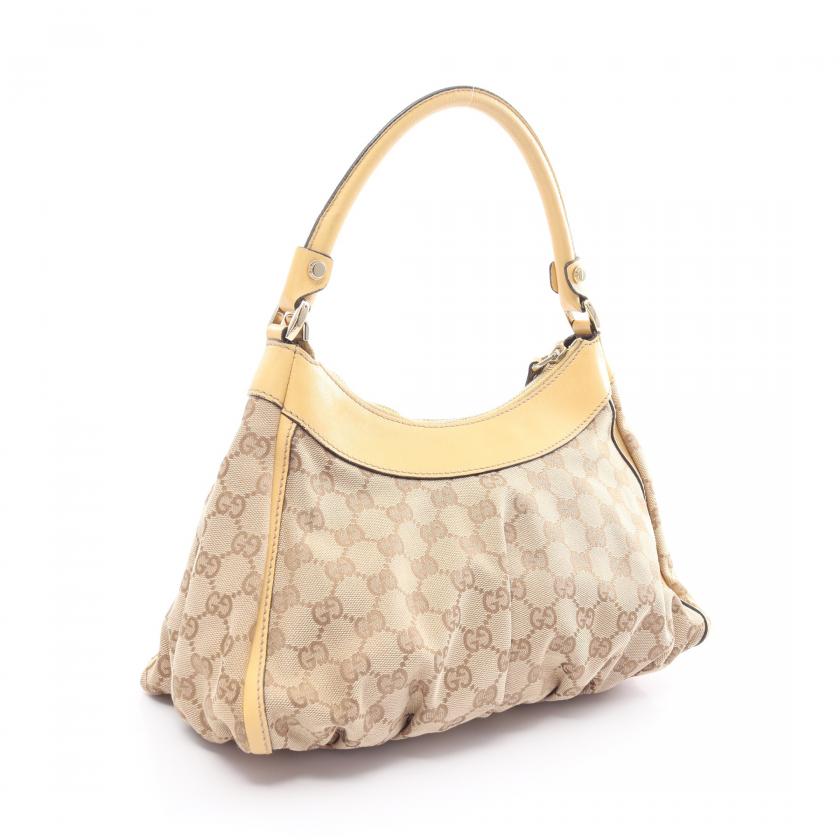 Gucci Lou Monogram Leather Canvas Shoulder Bag