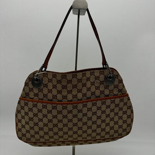 Gucci Monogram Leather Canvas Shoulder Bag