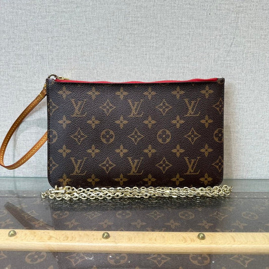 Louis Vuitton Neverfull Brown Monogram Clutch 24.5x15.5cm