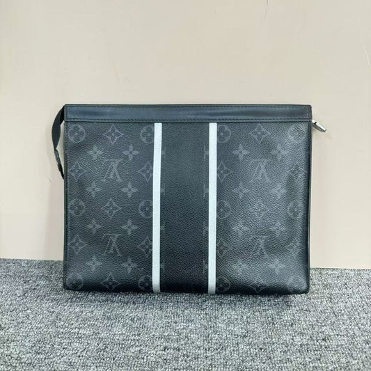 Louis Vuitton Monogram Eclipse Black Clutch Large