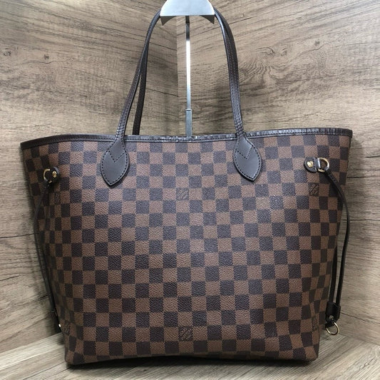 Louis Vuitton Neverfull MM Damier Ebene Tote Bag Brown Medium Size