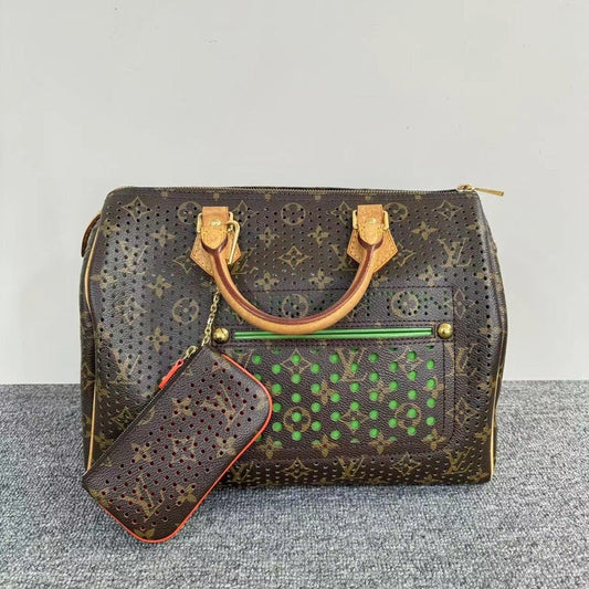 Louis Vuitton Brown Perforated Bag with Pouch