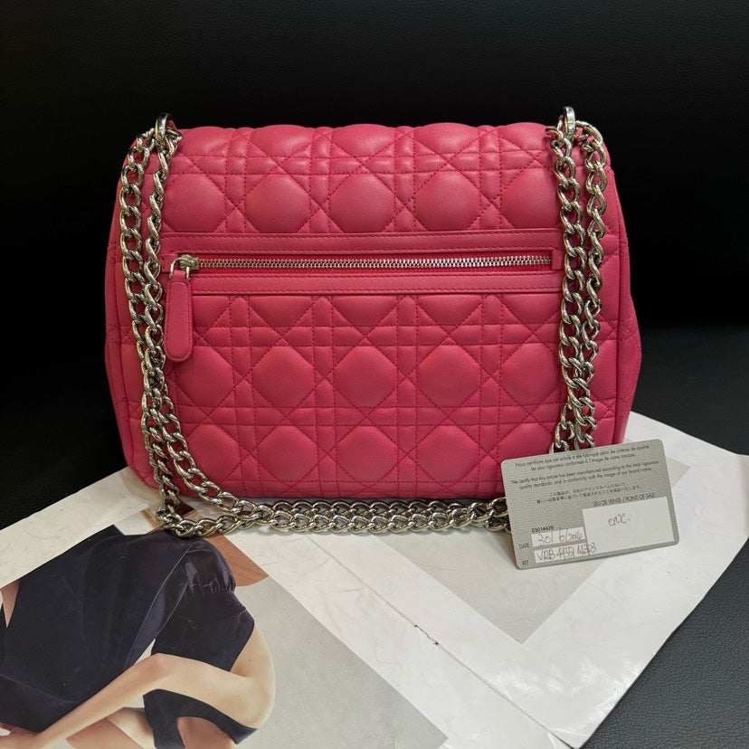 Christian Dior Pink Quilted Flap Bag 25x10x17cm