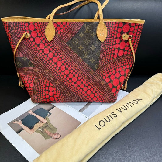 Louis Vuitton Neverfull MM Yayoi Kusama Red Monogram Tote