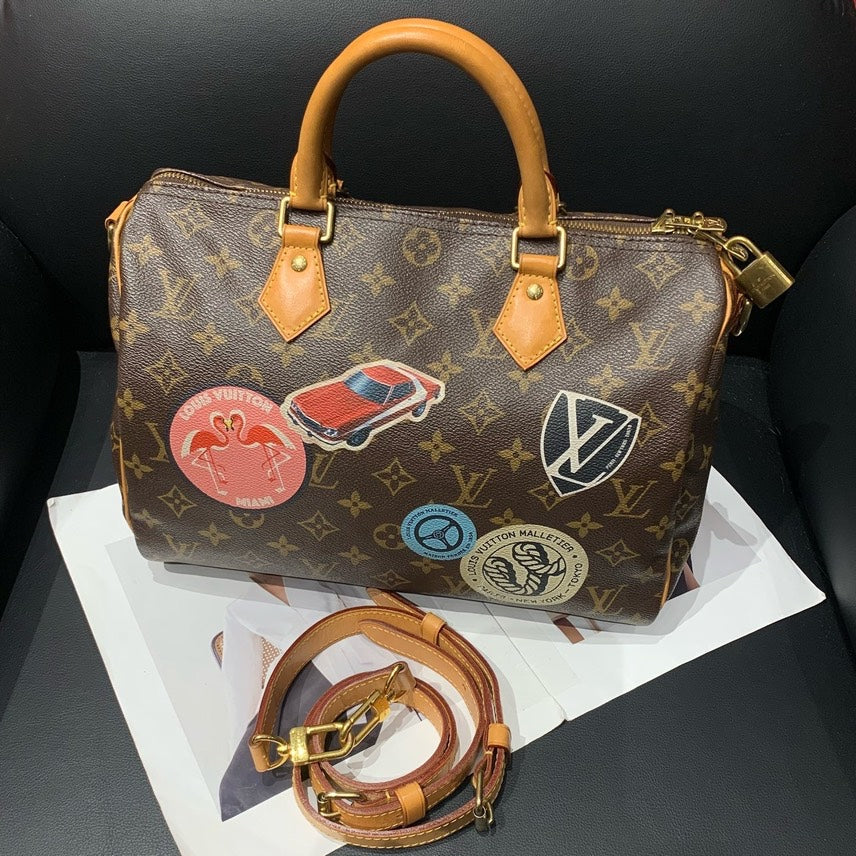 Louis Vuitton Monogram Brown Canvas Shoulder Bag 30x22x17