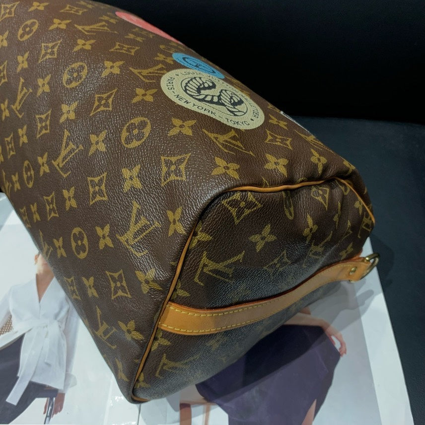 Louis Vuitton Monogram Brown Canvas Shoulder Bag 30x22x17