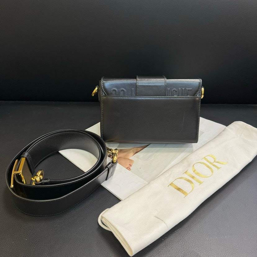 Dior Montagne Box Black Leather Bag 17.5x12x5cm
