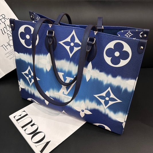 Louis Vuitton On The Go Blue Tote Bag