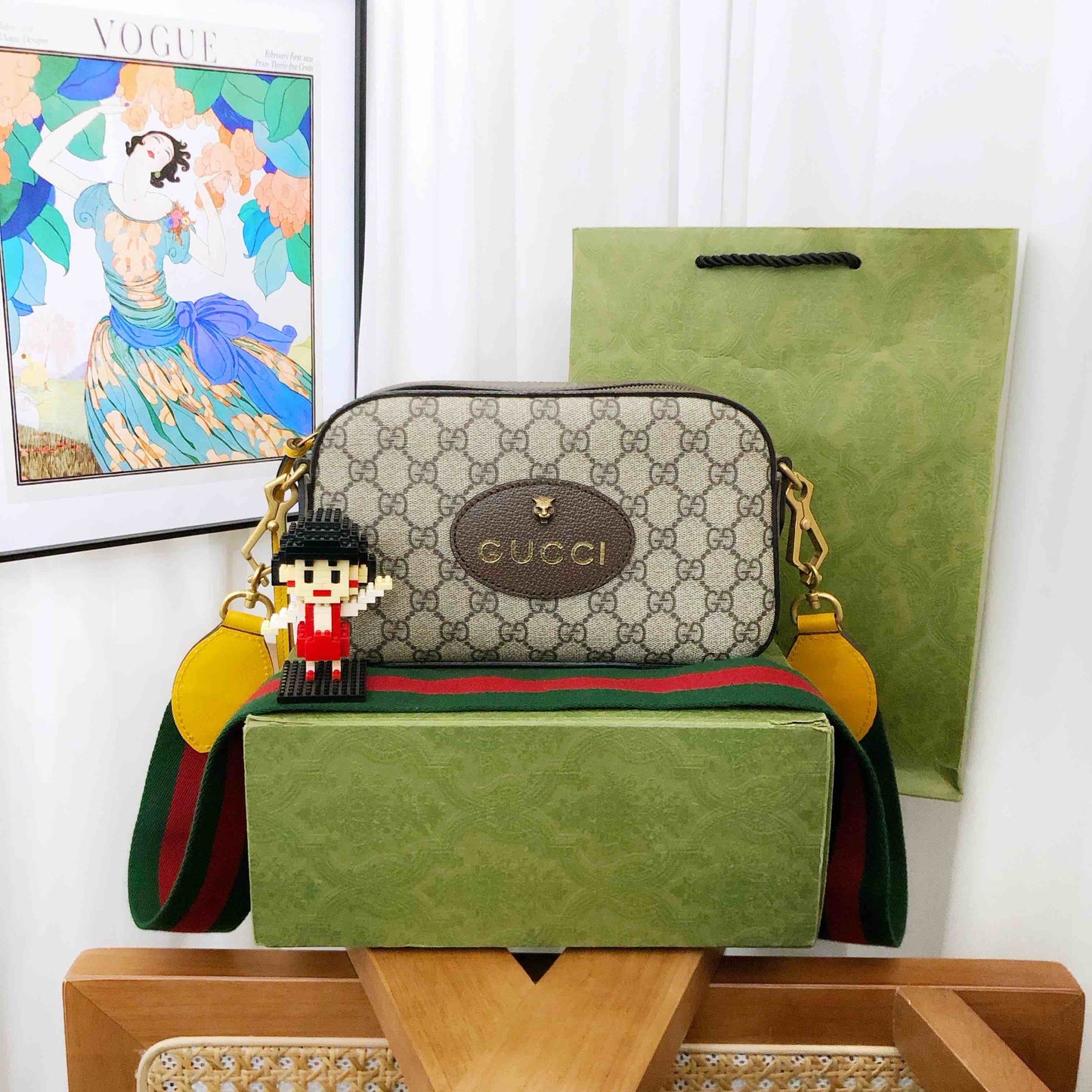 Gucci Ophidia GG Supreme Beige Brown Camera Bag