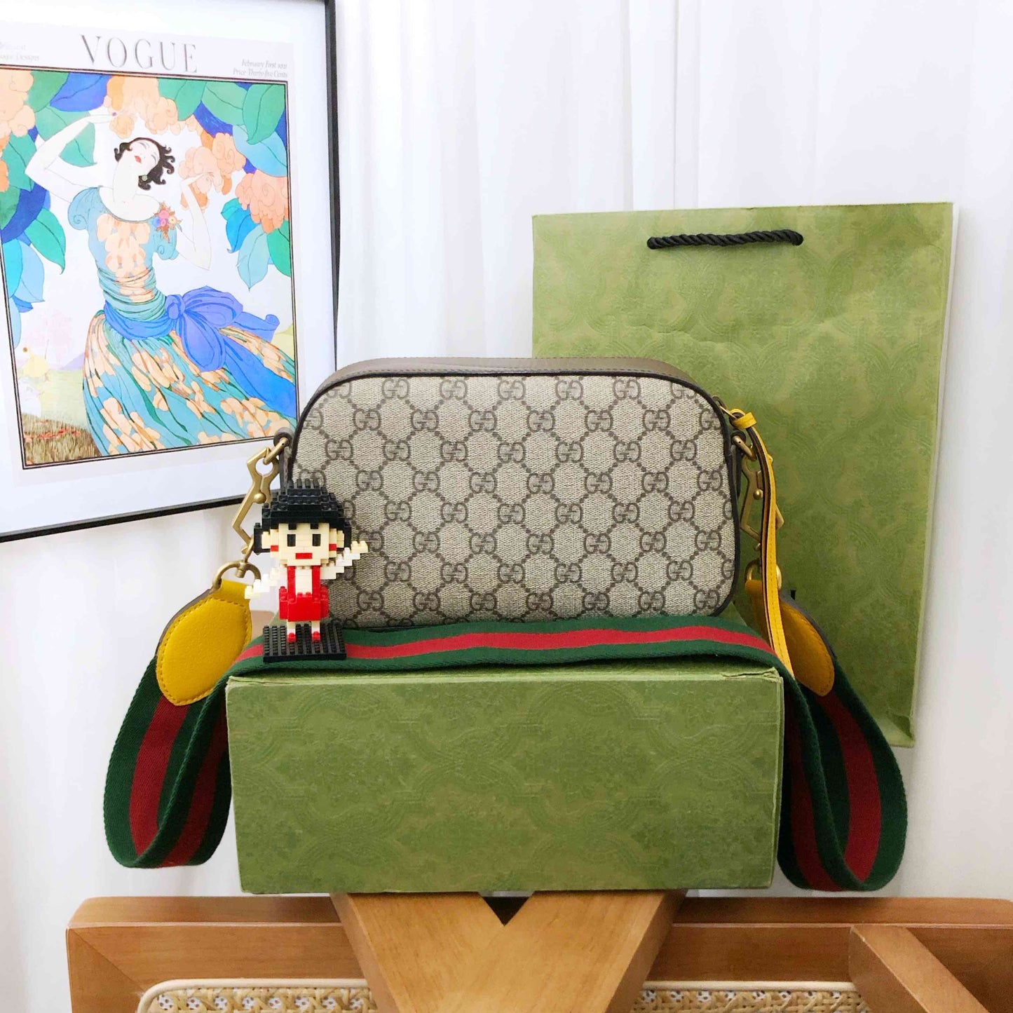 Gucci Ophidia GG Supreme Beige Brown Camera Bag