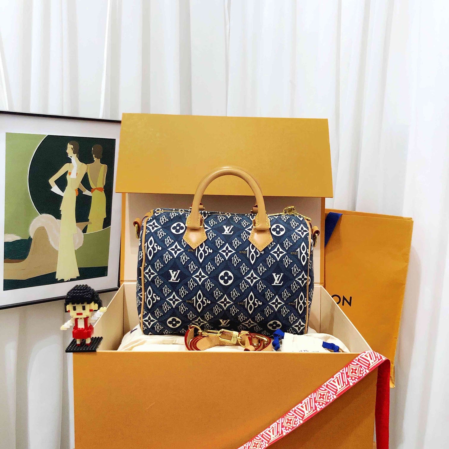 louis vuitton blue handbag