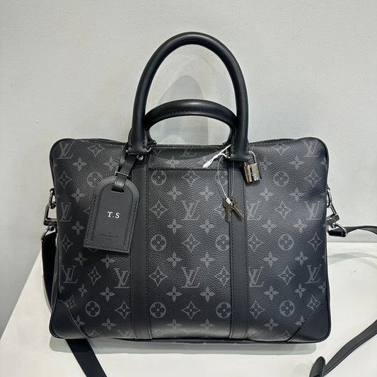 Louis Vuitton Monogram Shadow Tote Bag in Black Leather Crossbody
