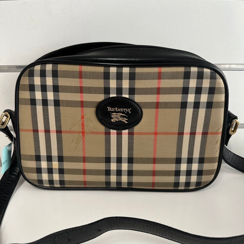 Luxury Burberry Check Plaid Beige Crossbody Bag 9363