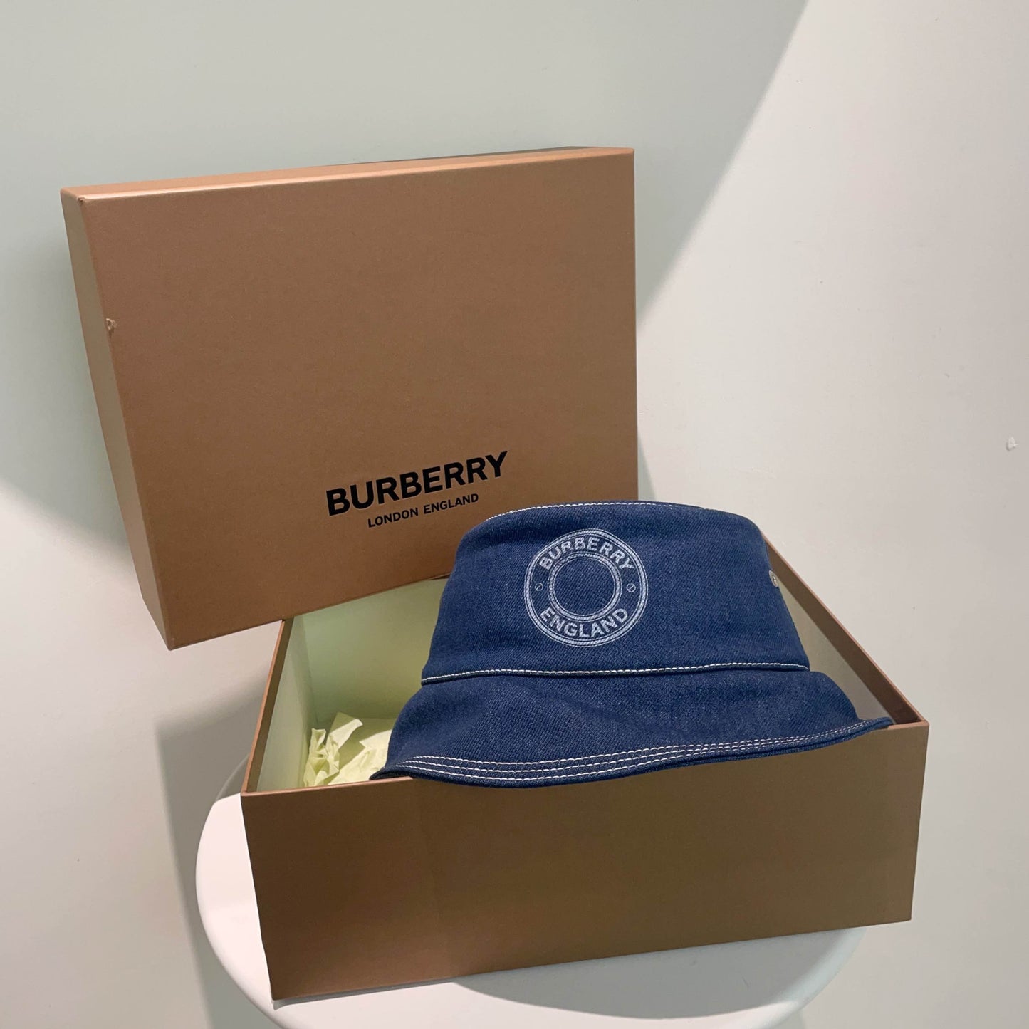 Luxury Burberry England Denim Blue Hat OS