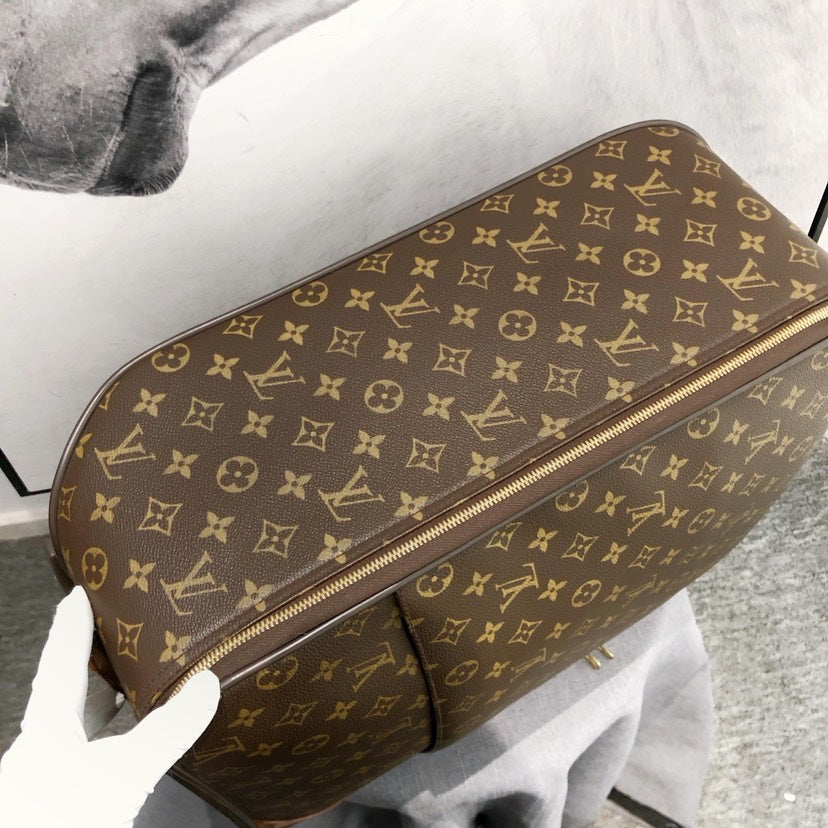 Louis Vuitton Monogram Canvas Travel Trunk Bag Brown Luggage 35x45cm